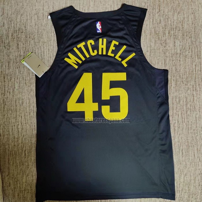 Camiseta Utah Jazz Donovan Mitchell NO 45 Statement Autentico 2022-23 Negro